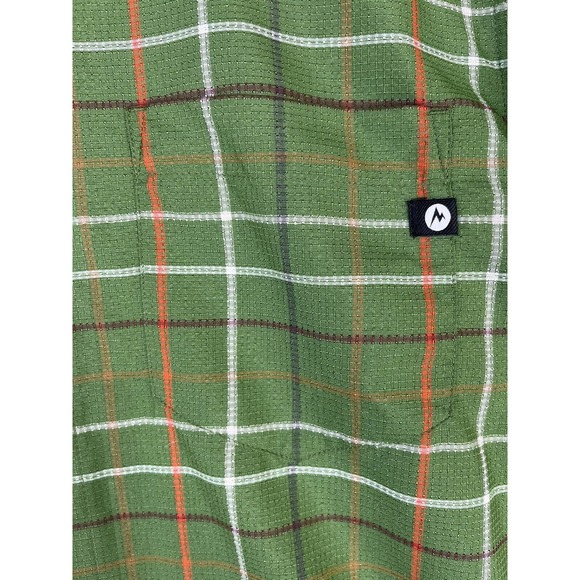 Marmot Small Syrocco SS UPF 25 Button Lightweight Hiking Camp Shirt Green NWT - Picture 3 of 8